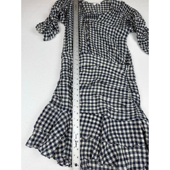 Veronica beard Campbell gingham ruched dress size women’s 6 - Picture 5 of 9